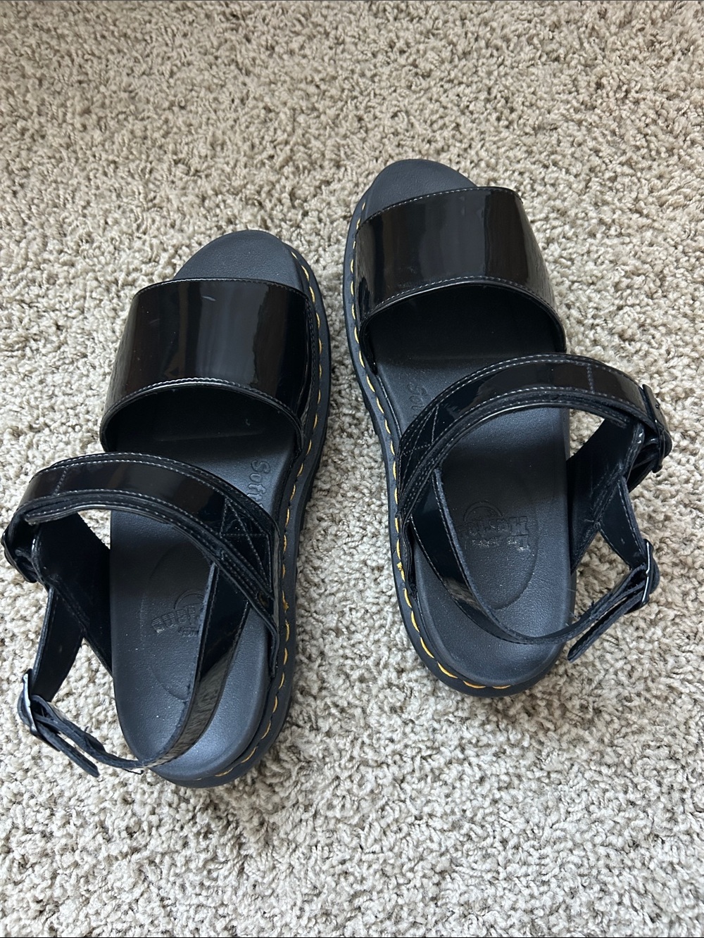 Dr Marten Black Platform Sandals
